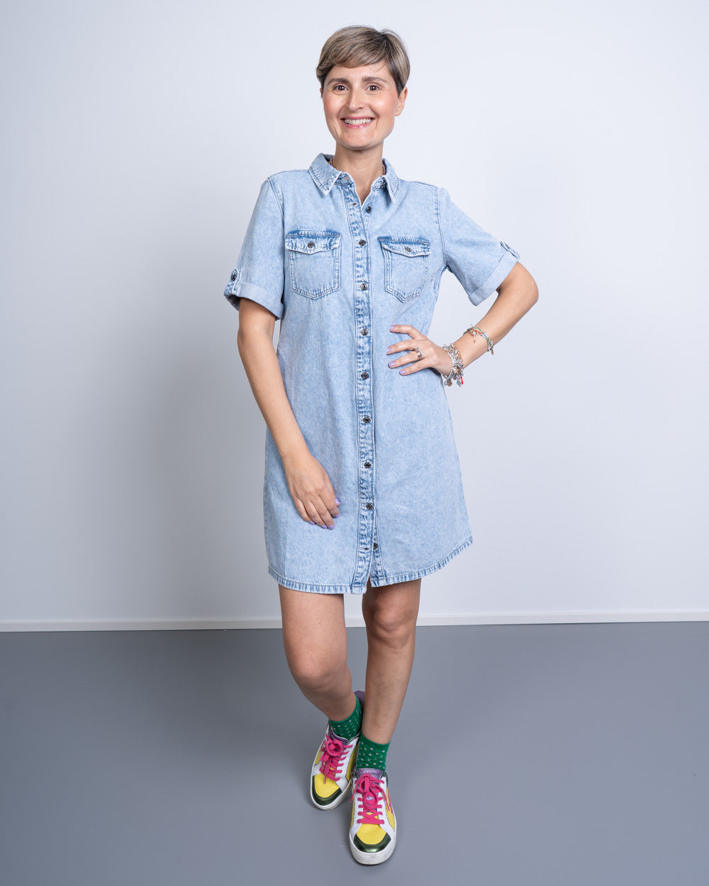 VESTITO JENNIE BLU CHIARO