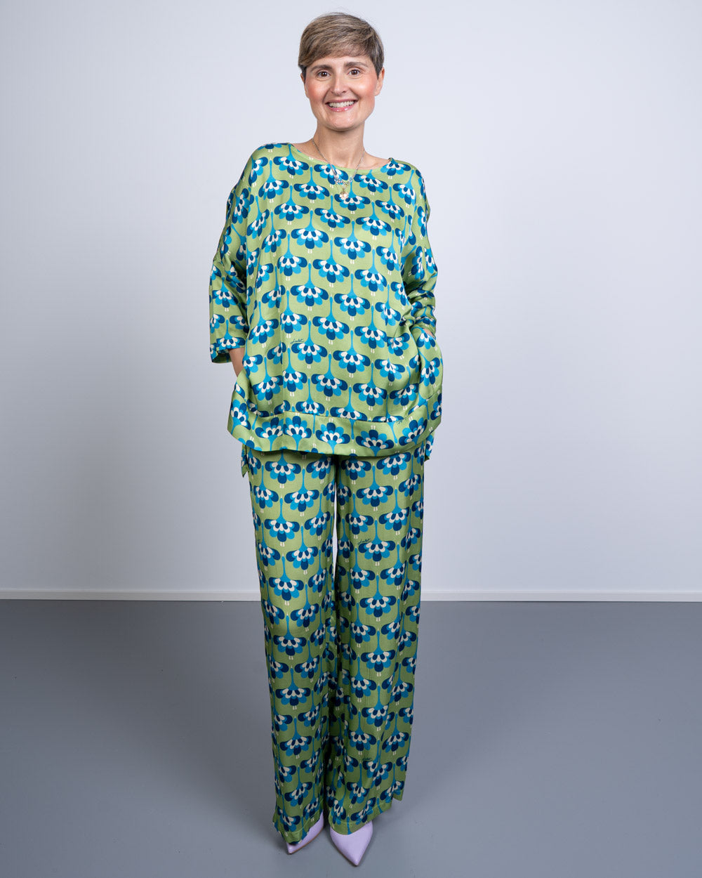 PANTALONE GIUSY AIRONE SALVIA