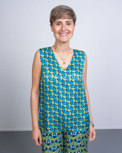 TOP GRETA GEO BLU