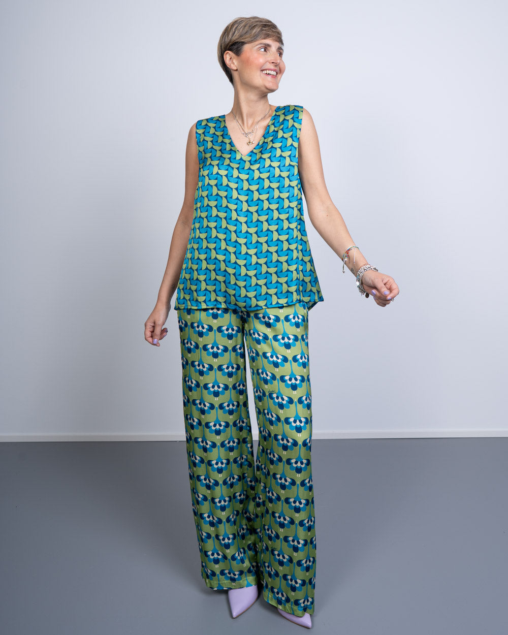 PANTALONE GIUSY AIRONE SALVIA
