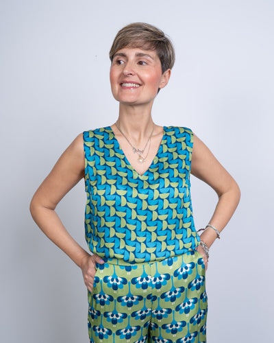 TOP GRETA GEO BLU