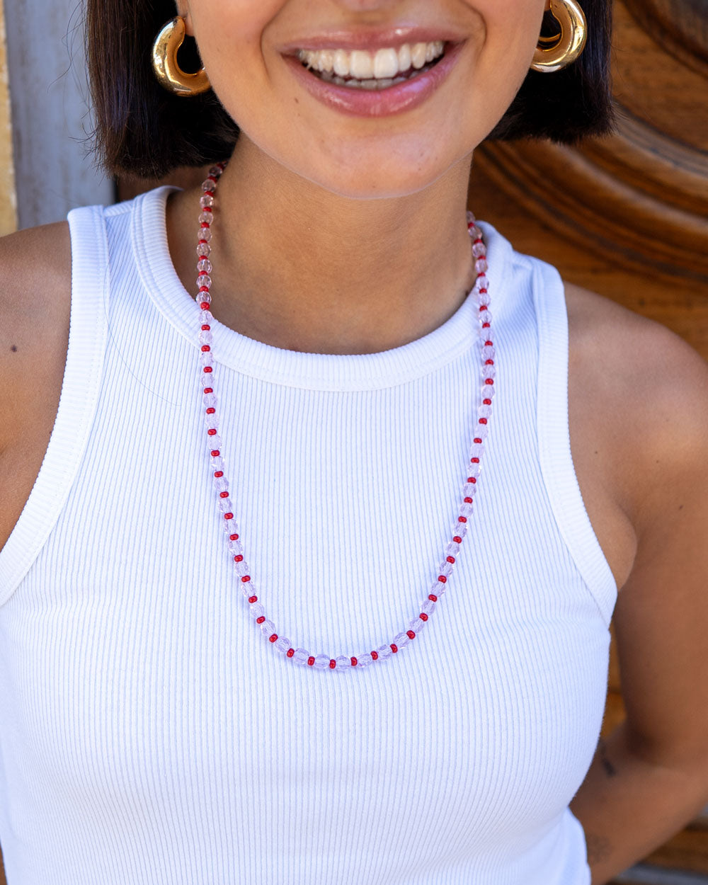 COLLANA CANDY LUNGA ROSA/ROSSO