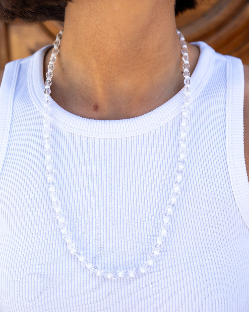 COLLANA CANDY LUNGA CRISTALLO/BIANCO