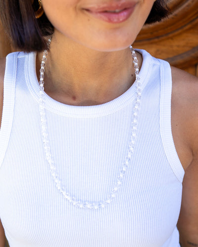 COLLANA CANDY LUNGA CRISTALLO/BIANCO
