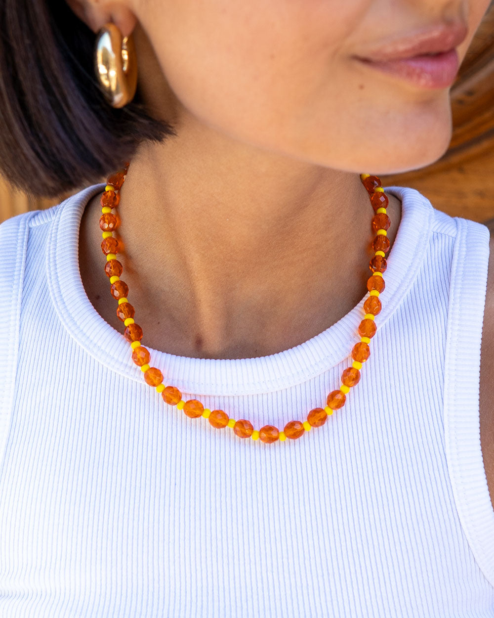COLLANA CANDY CORTA ARANCIO/GIALLO