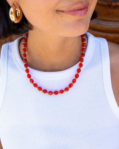 COLLANA CANDY CORTA ROSSO/VERDE