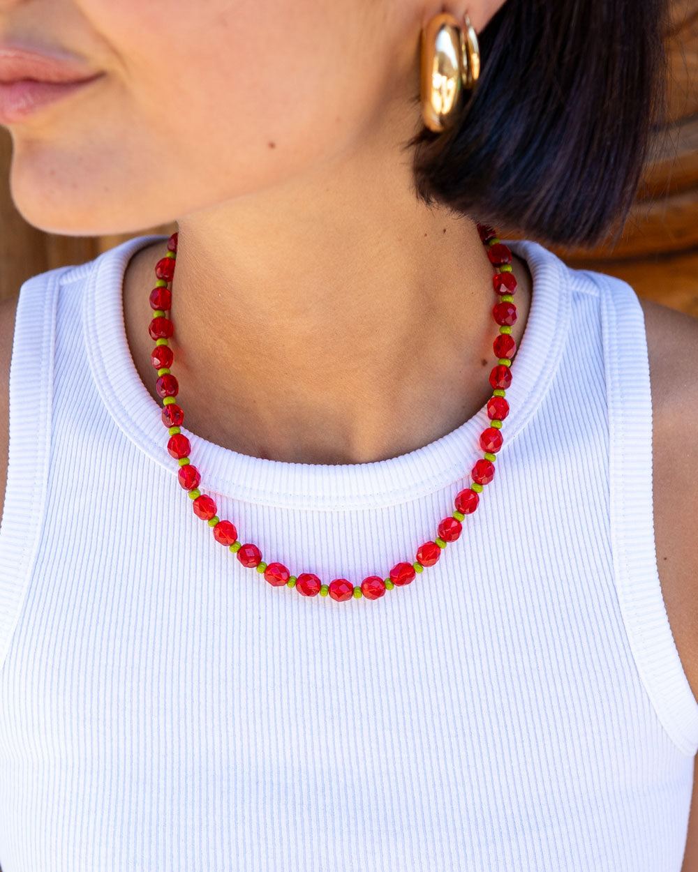 COLLANA CANDY CORTA ROSSO/VERDE