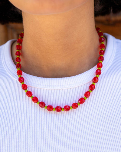 COLLANA CANDY CORTA ROSSO/VERDE