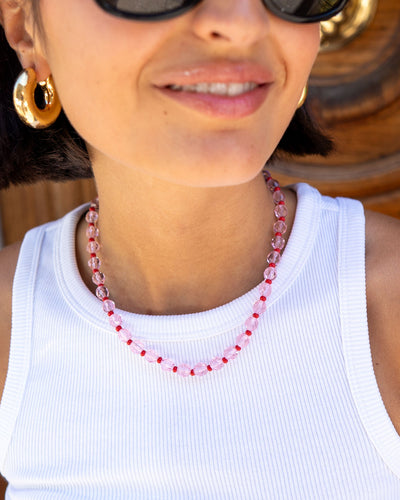 COLLANA CANDY CORTA ROSA/ROSSO