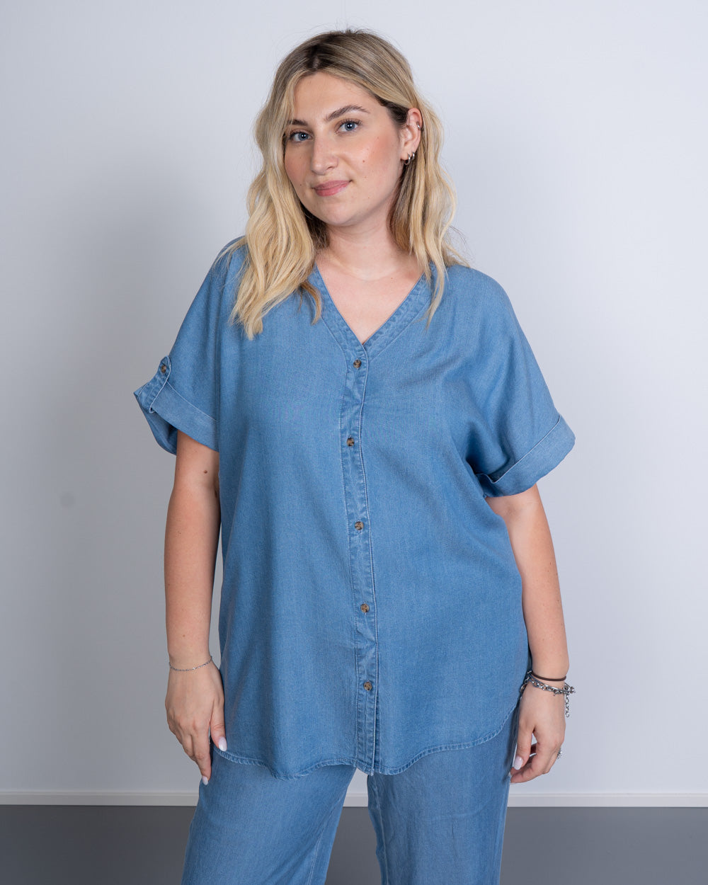 CAMICIA FLEUR BLU MEDIO