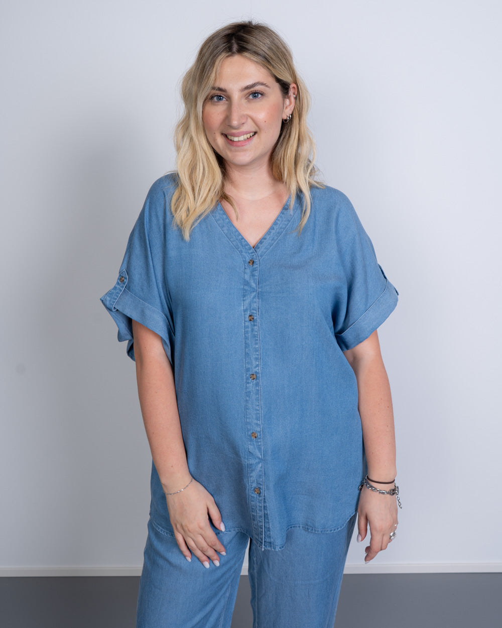 CAMICIA FLEUR BLU MEDIO