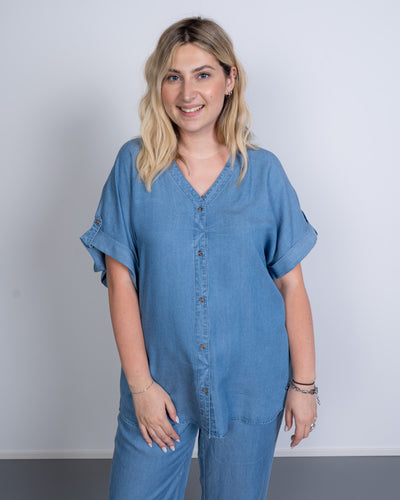 CAMICIA FLEUR BLU MEDIO