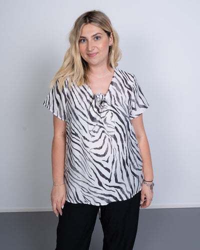 T-SHIRT DORA BIANCO ZEBRATO