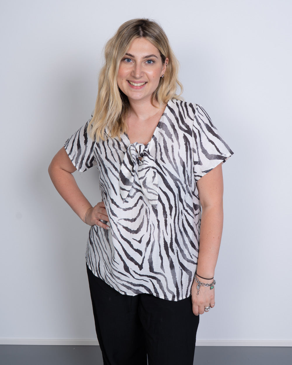 T-SHIRT DORA BIANCO ZEBRATO