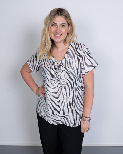 T-SHIRT DORA BIANCO ZEBRATO