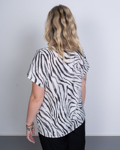 T-SHIRT DORA BIANCO ZEBRATO