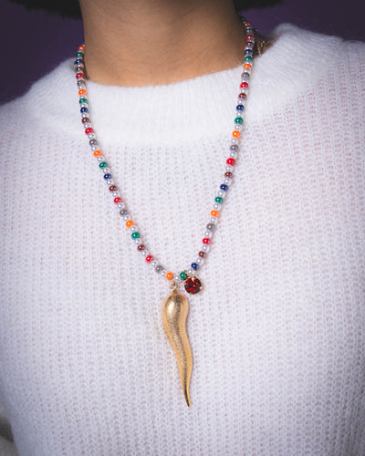 COLLANA LUCKY L CORNO MULTICOLOR