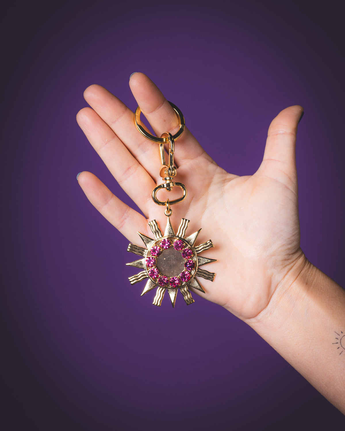 PORTA CHIAVI SOLE ROSA