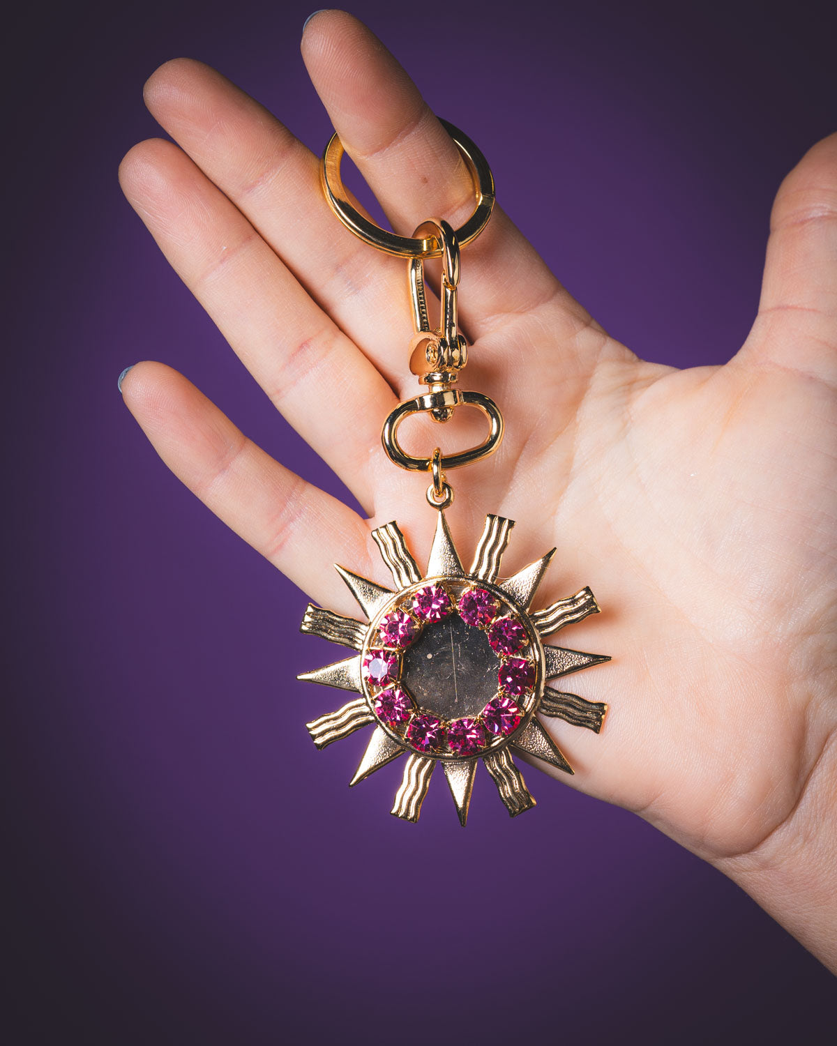 PORTA CHIAVI SOLE ROSA