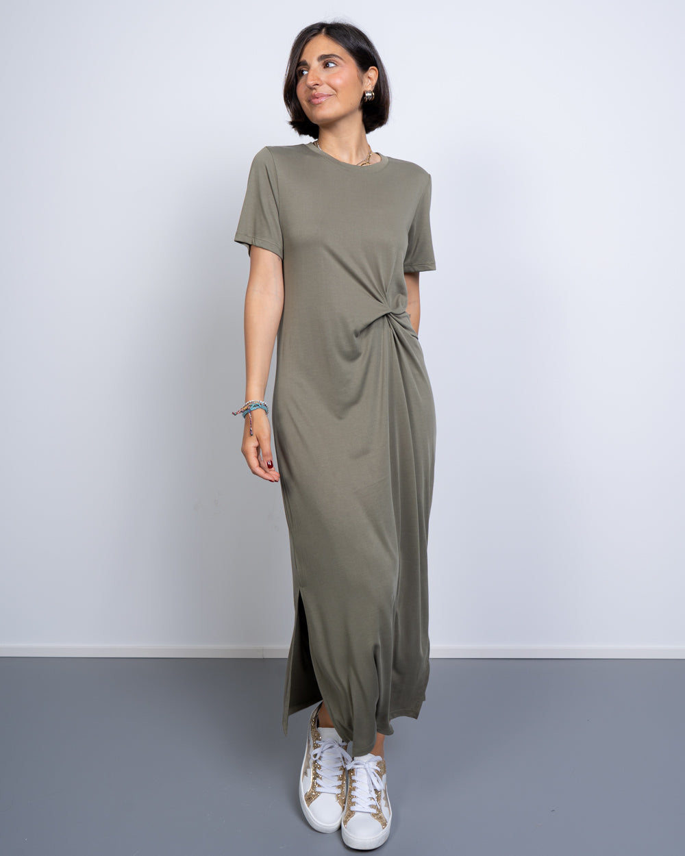VESTITO ANORA VERDE MILITARE