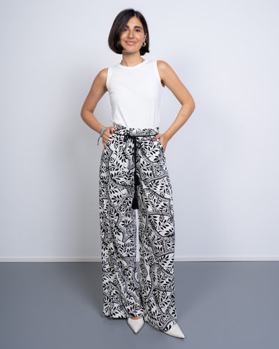 PANTALONE BALI PANNA/NERO