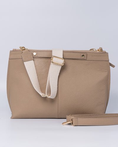 BORSA SOFY PELLE SABBIA