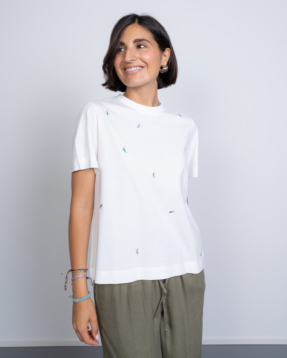 T-SHIRT SOLVEI BIANCO FIORI