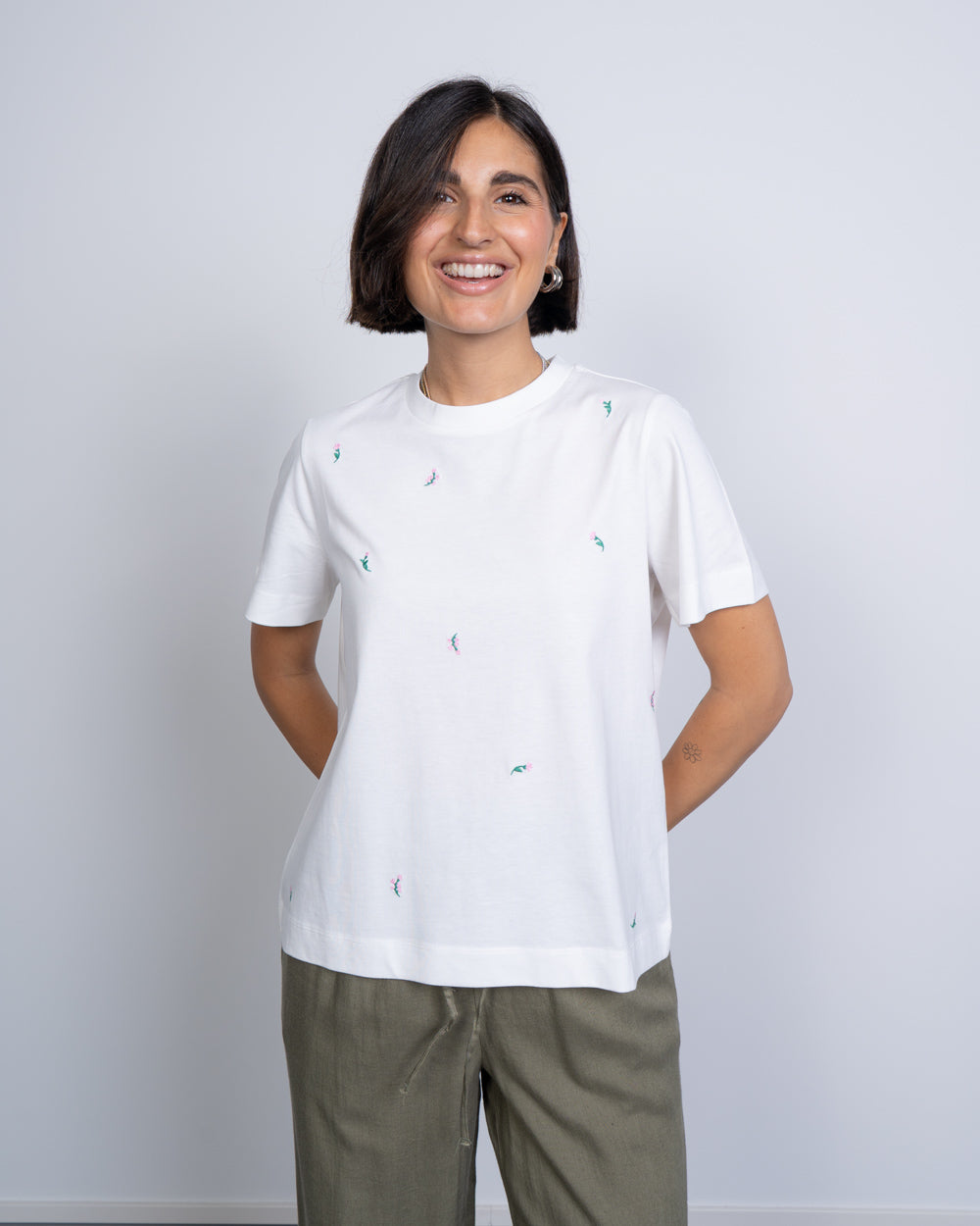 T-SHIRT SOLVEI BIANCO FIORI