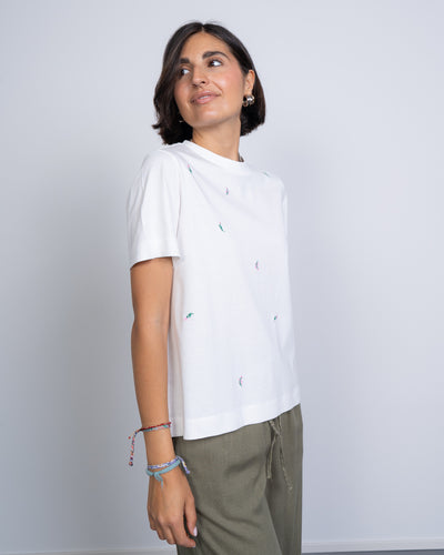 T-SHIRT SOLVEI BIANCO FIORI