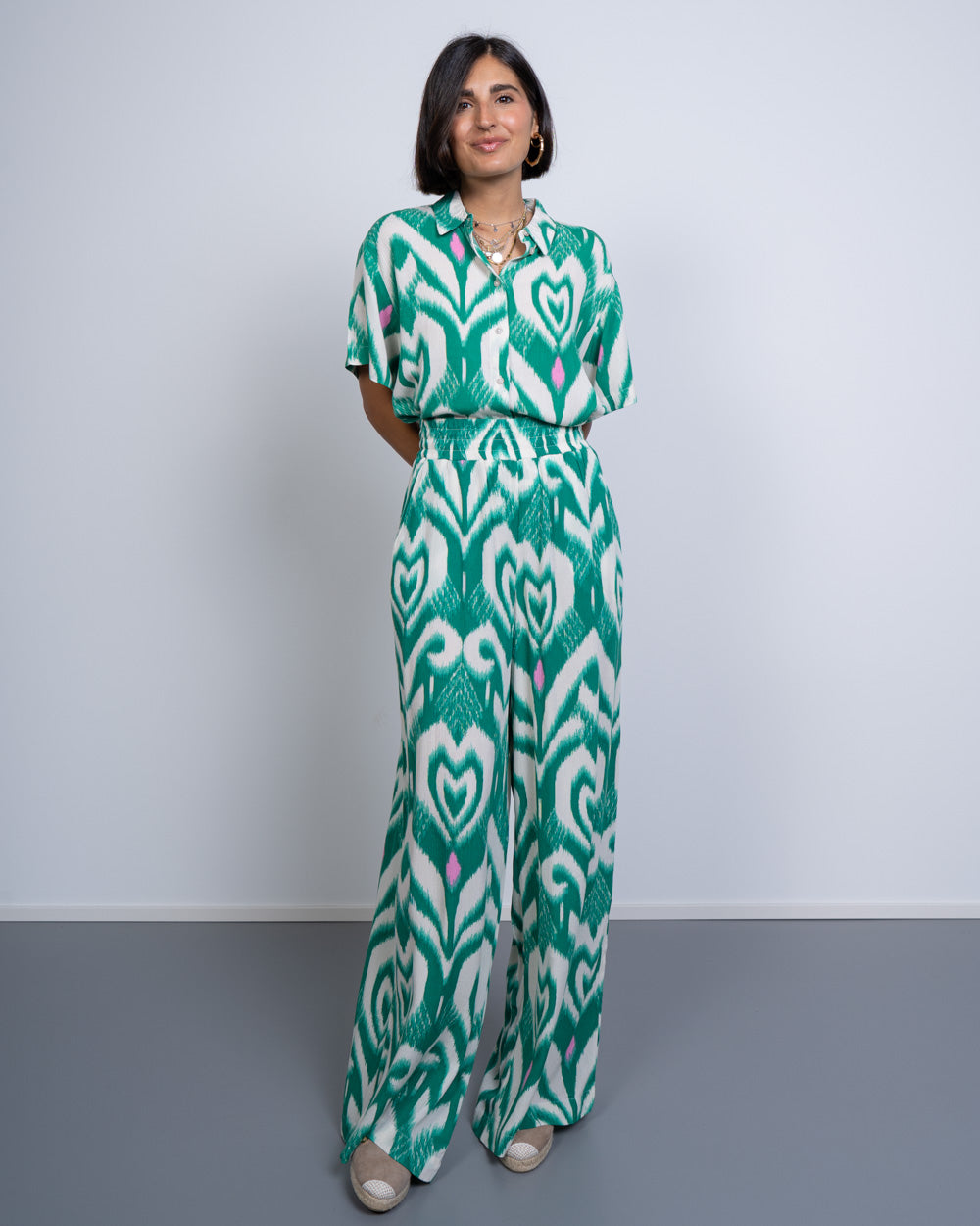 PANTALONE MENNY VERDE/PANNA