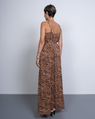 VESTITO FRANAN NERO LEOPARDATO