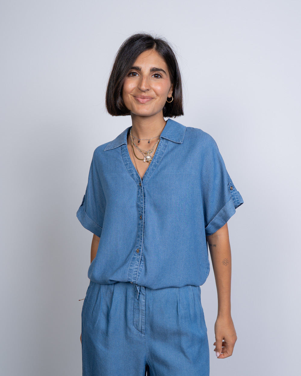 CAMICIA FLEUR DENIM MEDIO