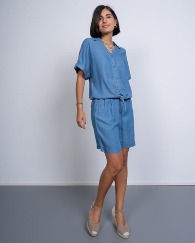 BERMUDA FLEUR DENIM MEDIO