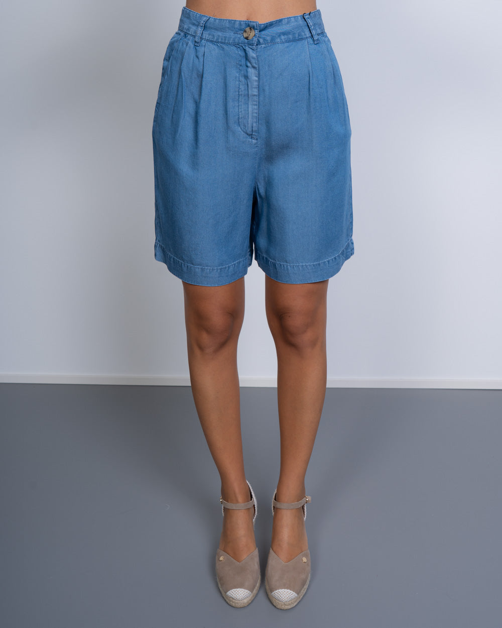BERMUDA FLEUR DENIM MEDIO