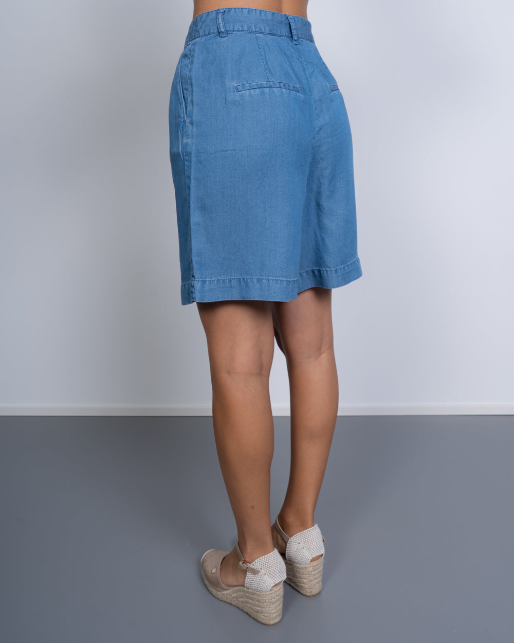 BERMUDA FLEUR DENIM MEDIO
