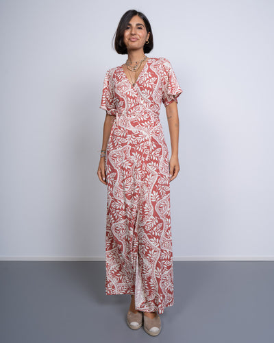 VESTITO BALI ROSSO/PANNA