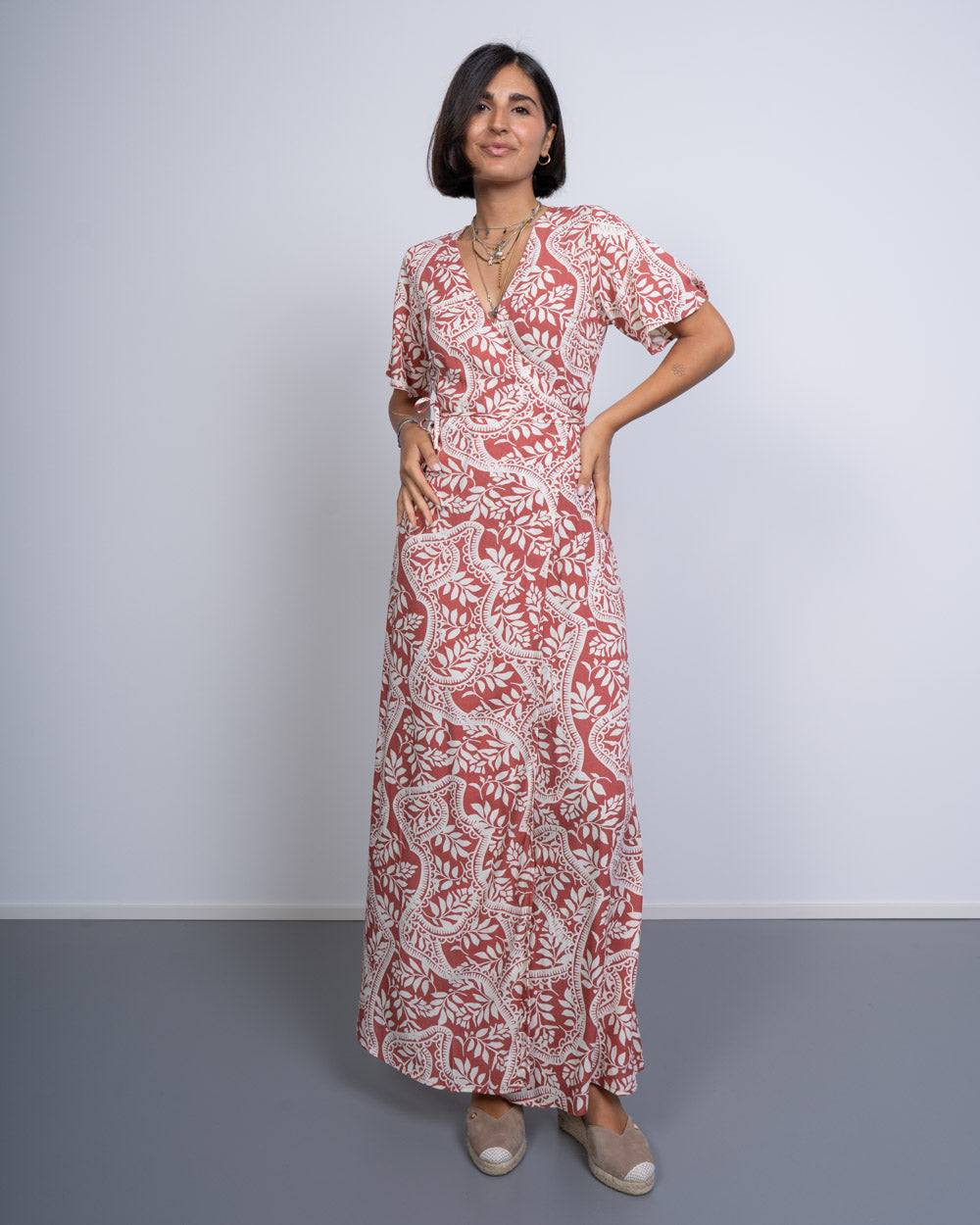 VESTITO BALI ROSSO/PANNA