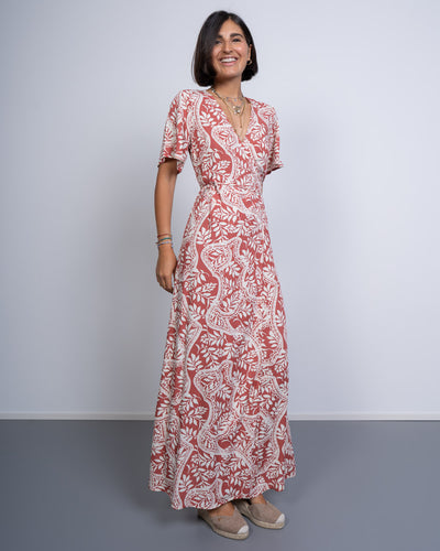 VESTITO BALI ROSSO/PANNA