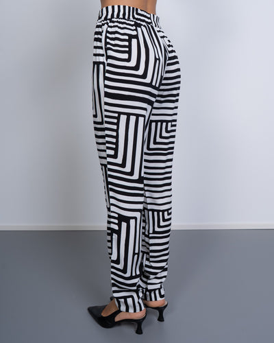 PANTALONE EASY NW NERO/PANNA