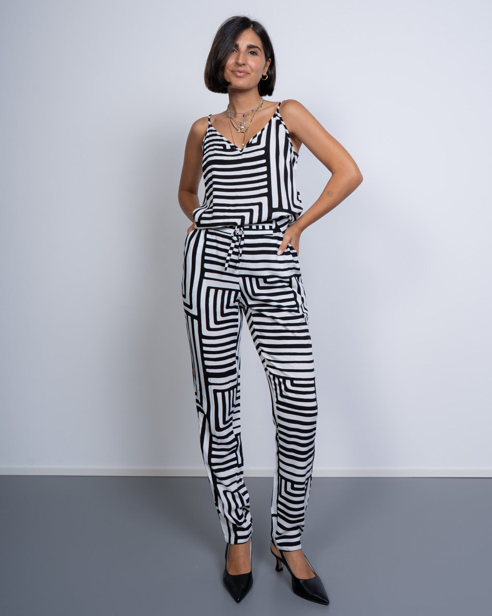 PANTALONE EASY NW NERO/PANNA