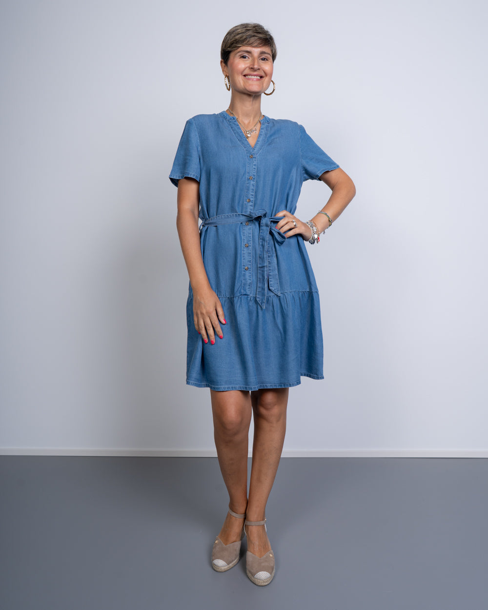 VESTITO FLEUR M DENIM MEDIO