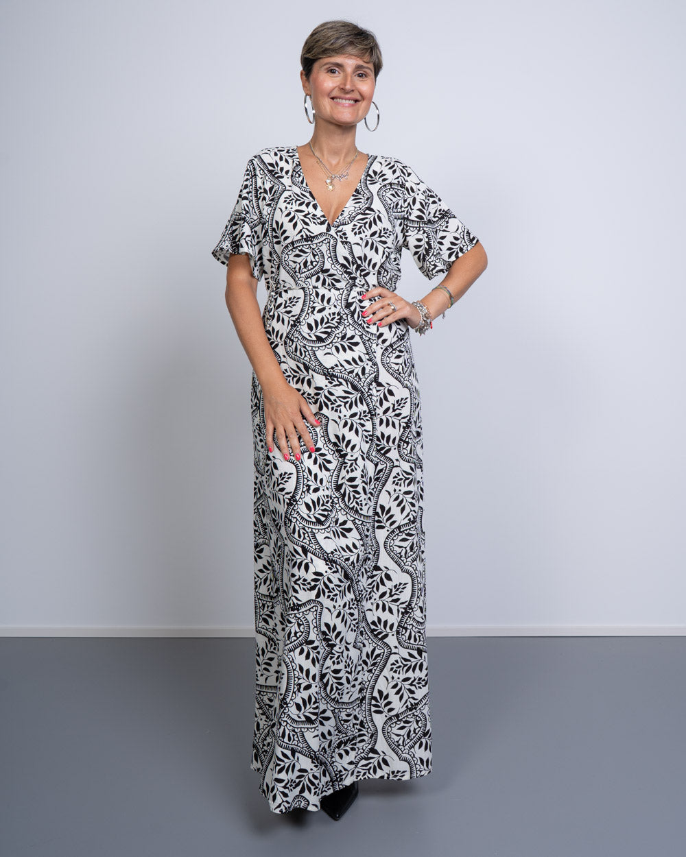 VESTITO BALI PANNA/NERO