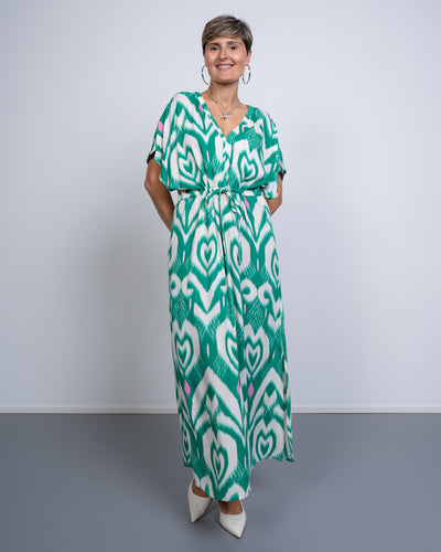 VESTITO MENNY KAF VERDE/PANNA