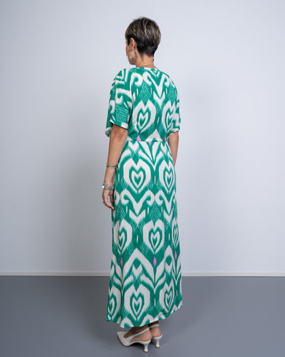 VESTITO MENNY KAF VERDE/PANNA
