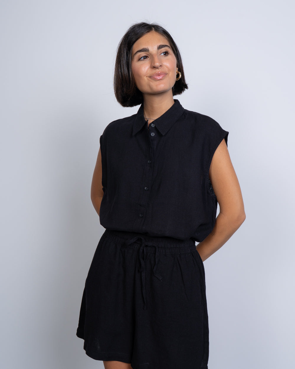 CAMICIA LINN SS NERO