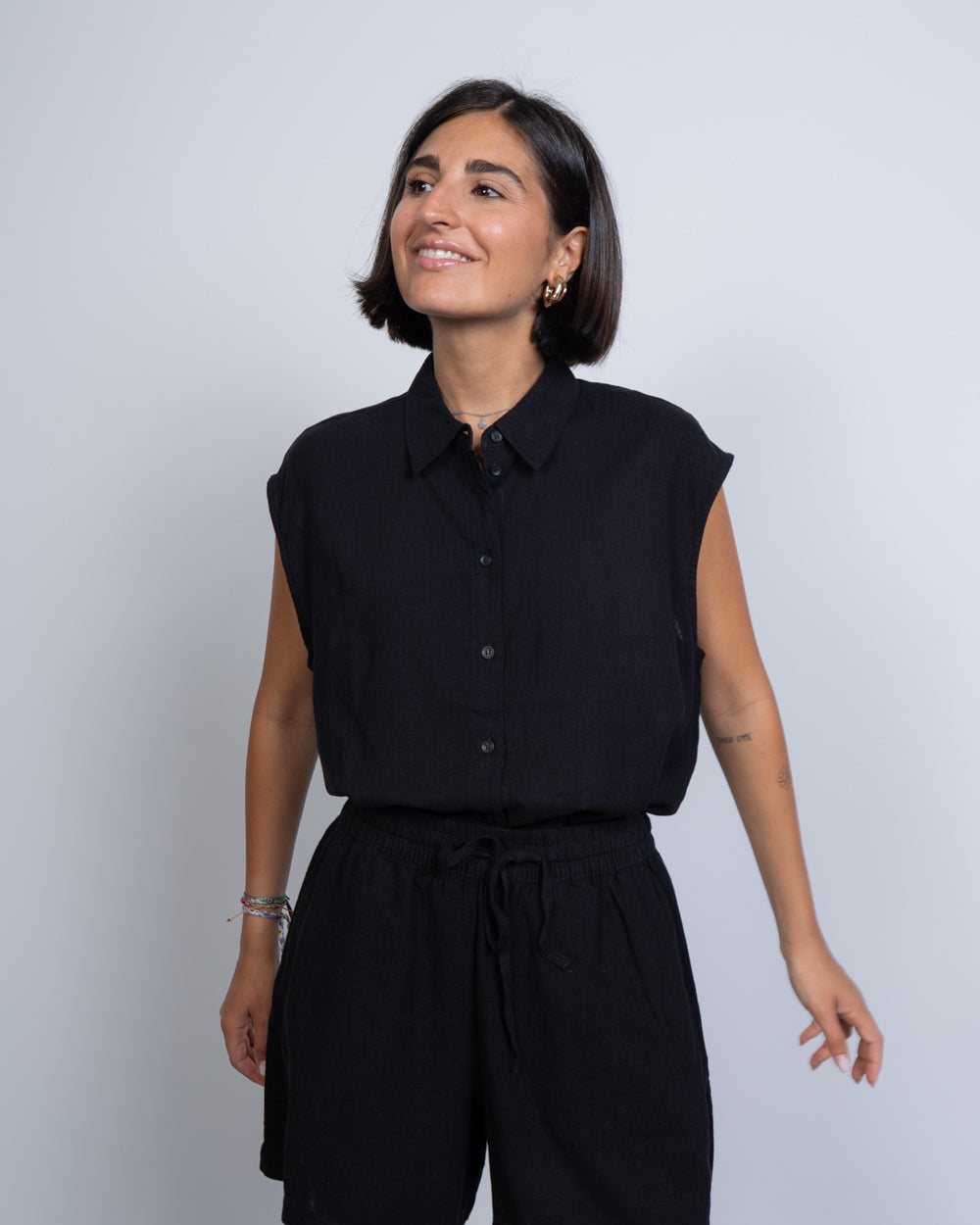 CAMICIA LINN SS NERO