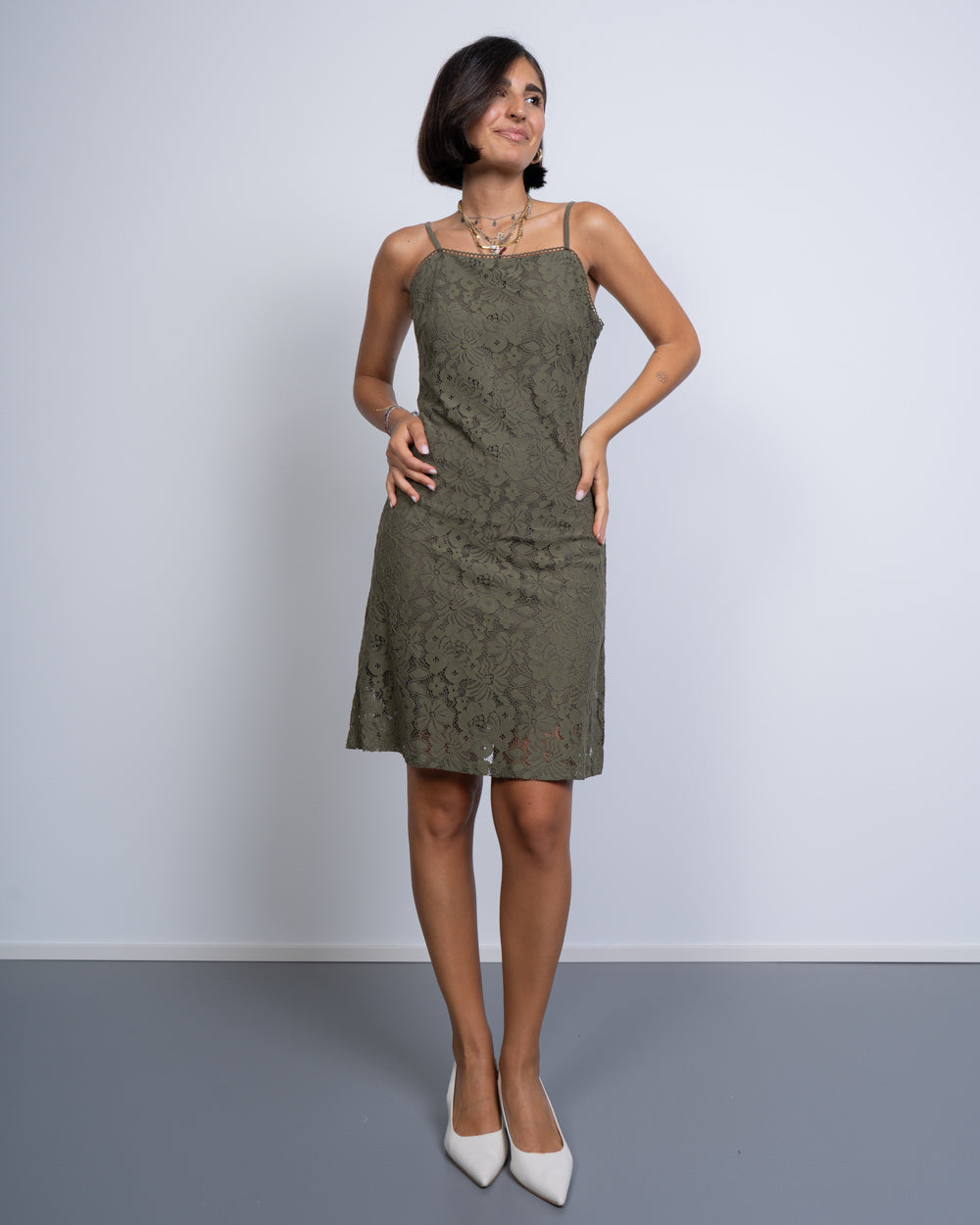 VESTITO HONEY VERDE MILITARE