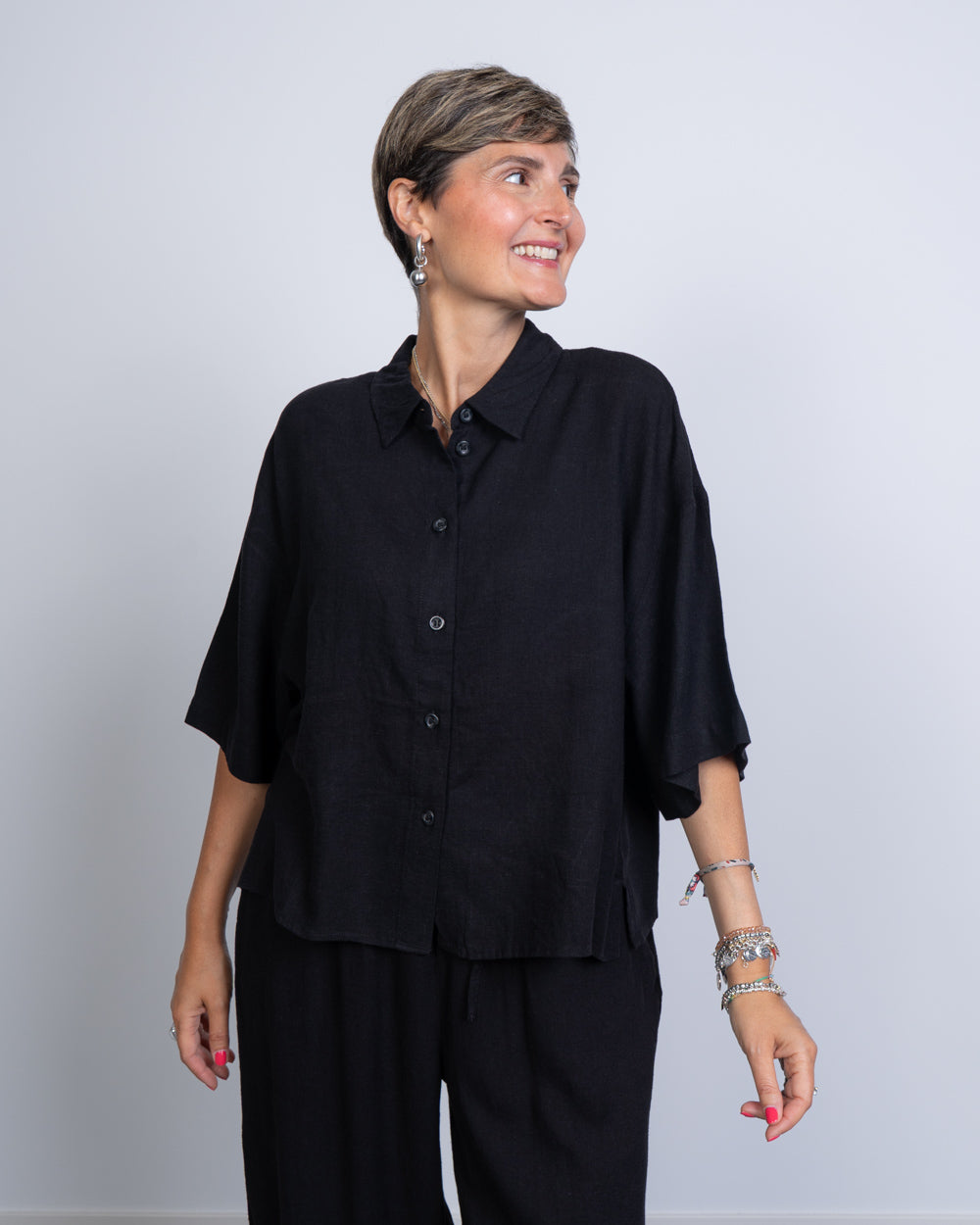 CAMICIA LINN NERO