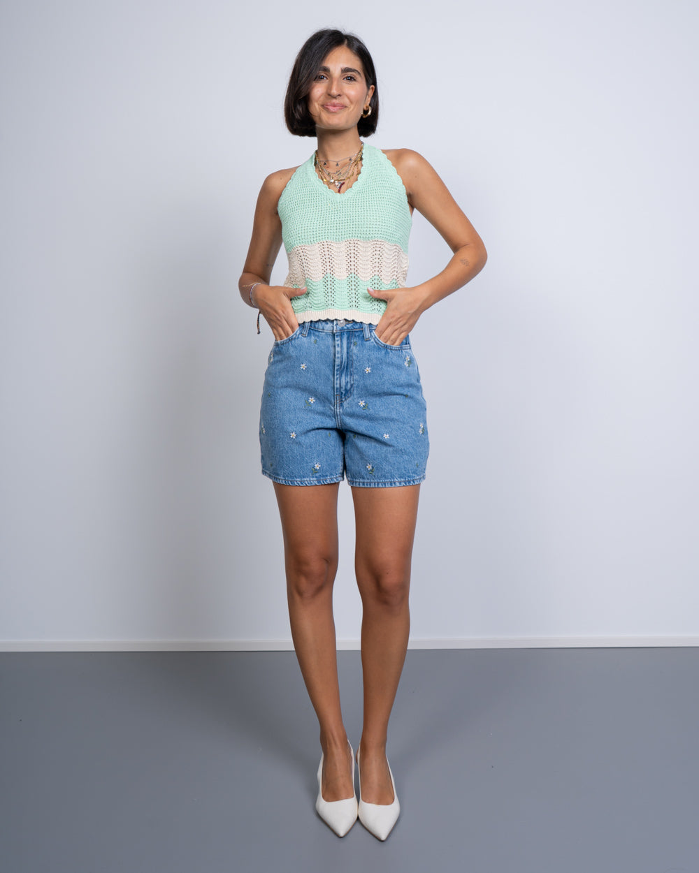 SHORT SKY DENIM CHIARO