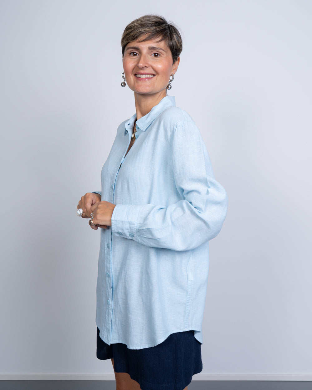 CAMICIA LINN LS BLU